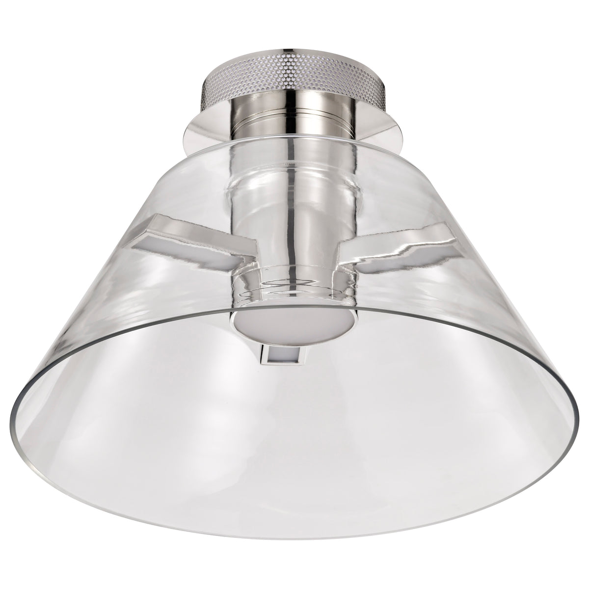 Edmond - 14 Inch LED Semi Flush - Polished Nickel with Clear Glass - Polished Nickel Finish
