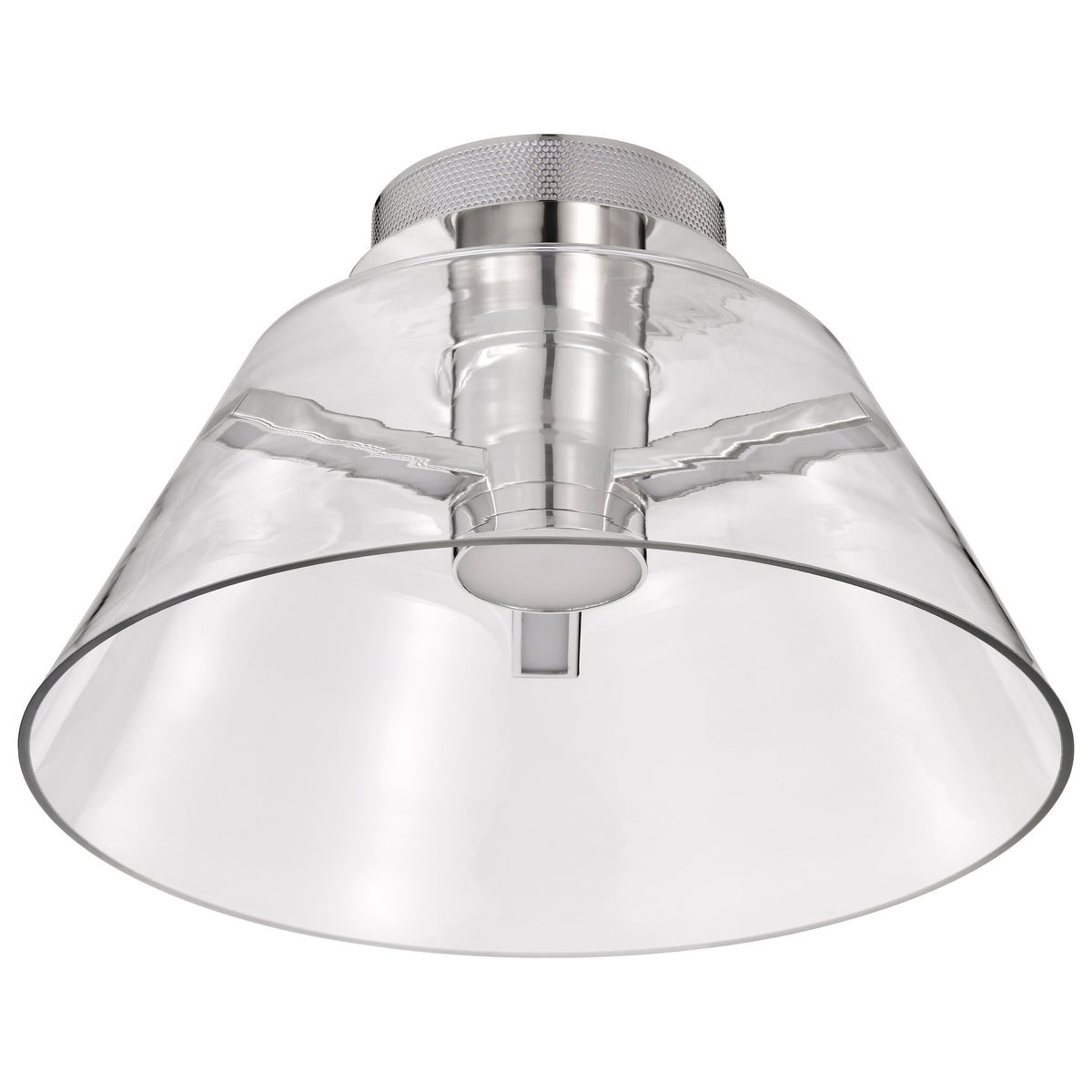 Edmond - 17 Inch LED Semi Flush - Polished Nickel with Clear Glass - Polished Nickel Finish