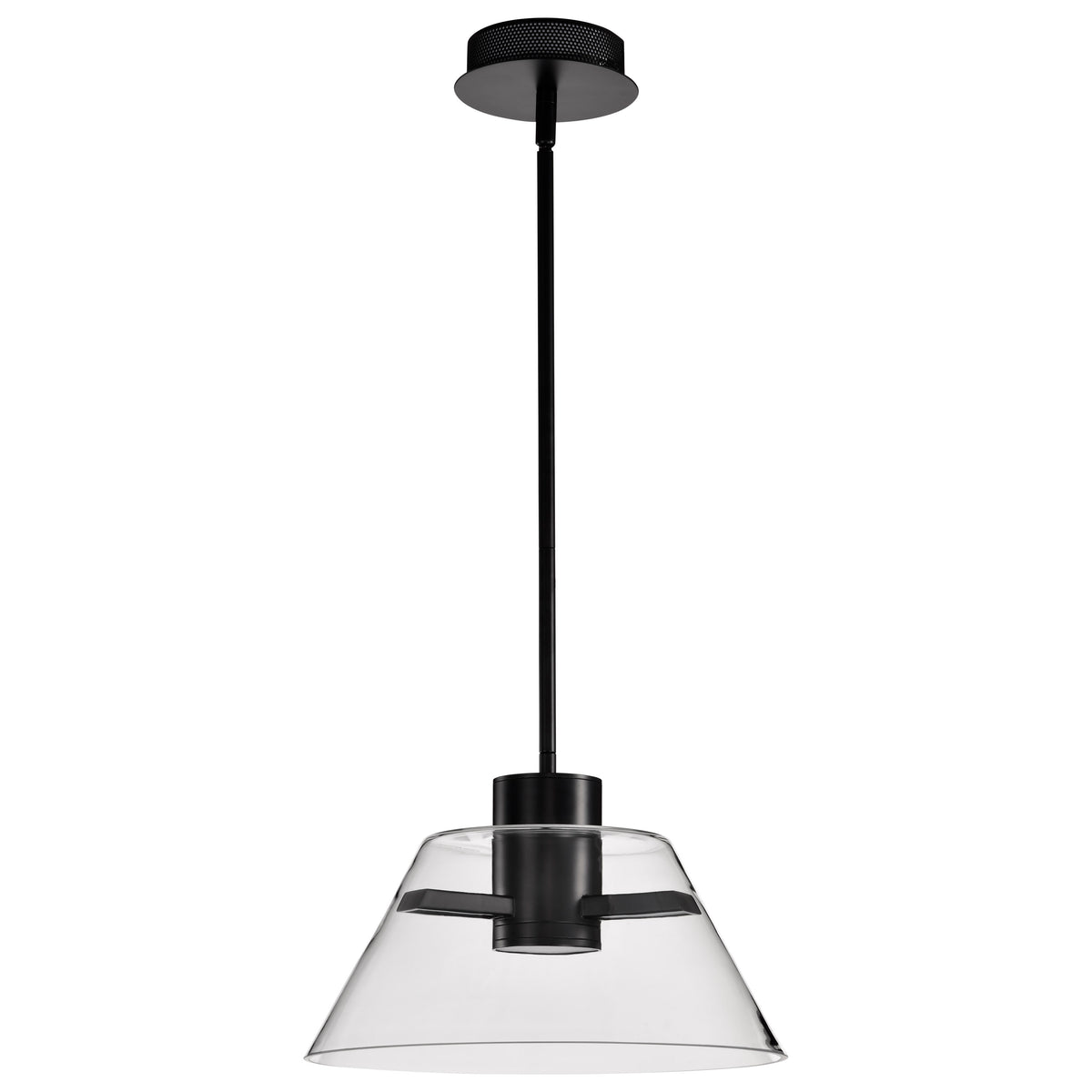 Edmond - 14 Inch LED Pendant - Matte Black with Clear Glass