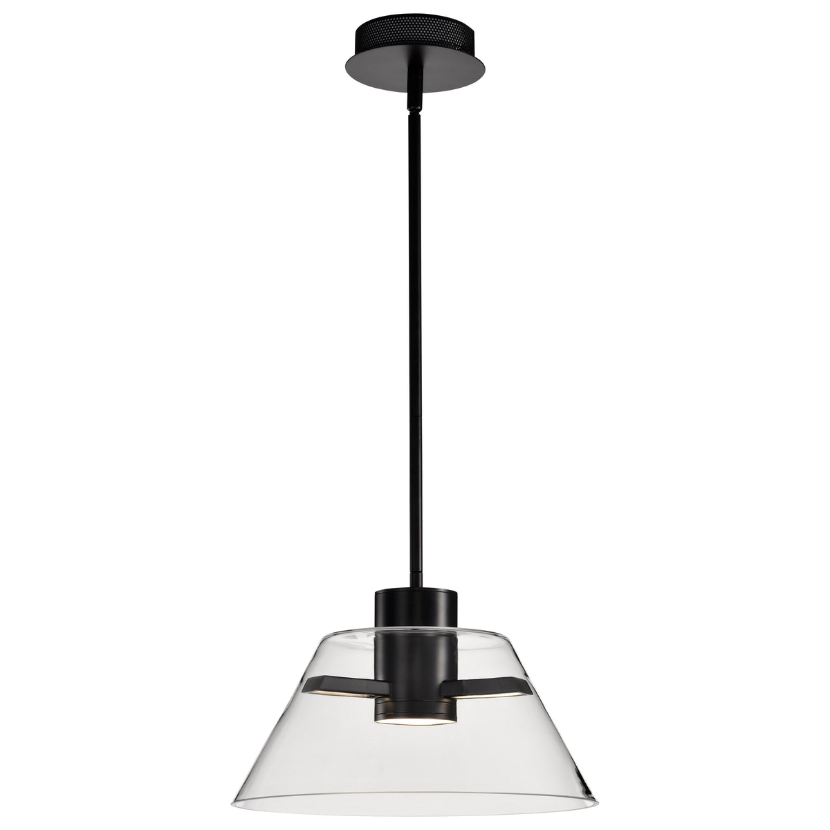 Edmond - 14 Inch LED Pendant - Matte Black with Clear Glass