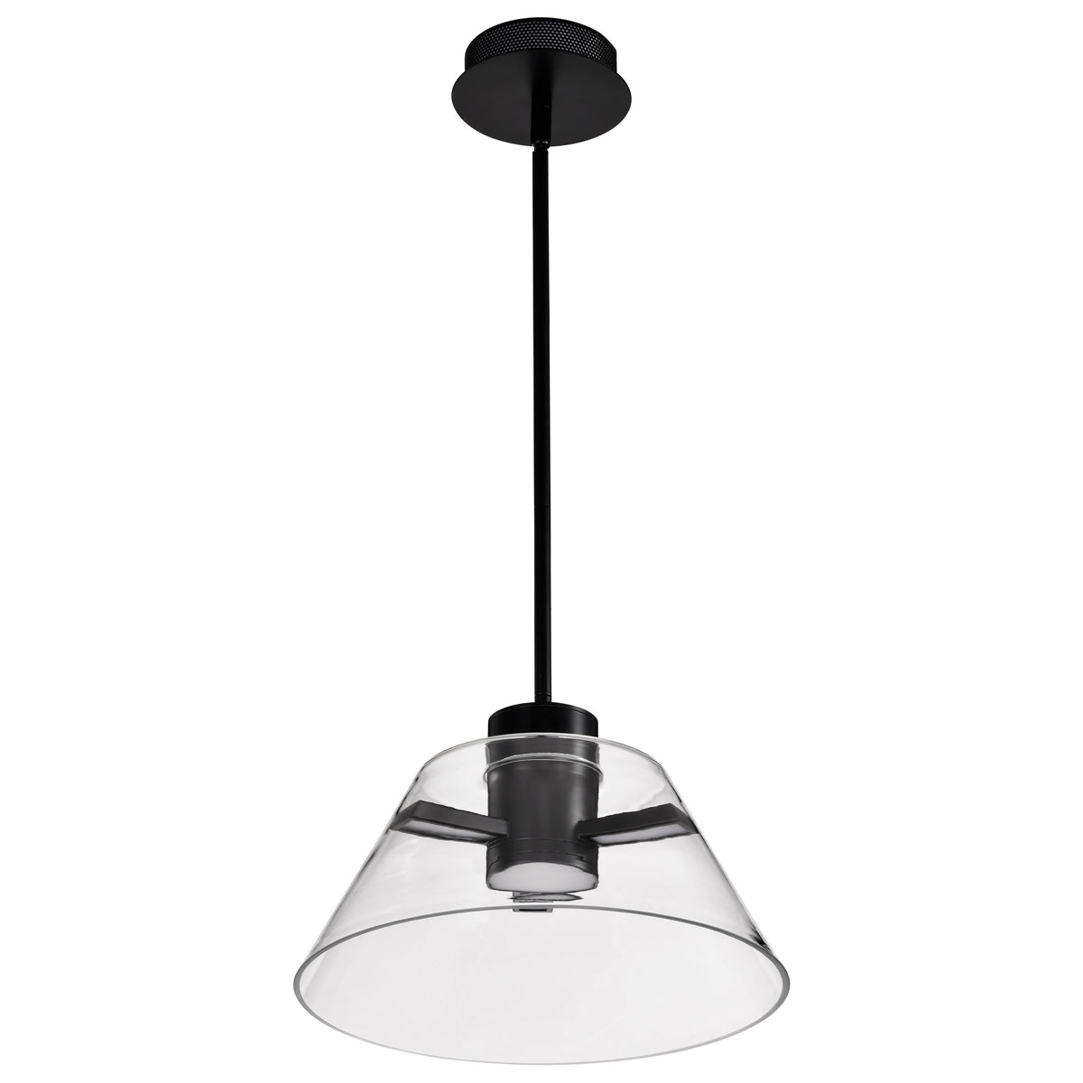 Edmond - 14 Inch LED Pendant - Matte Black with Clear Glass