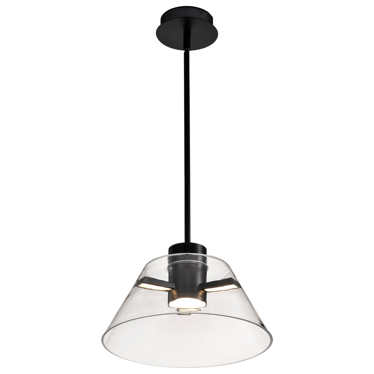 Edmond - 14 Inch LED Pendant - Matte Black with Clear Glass
