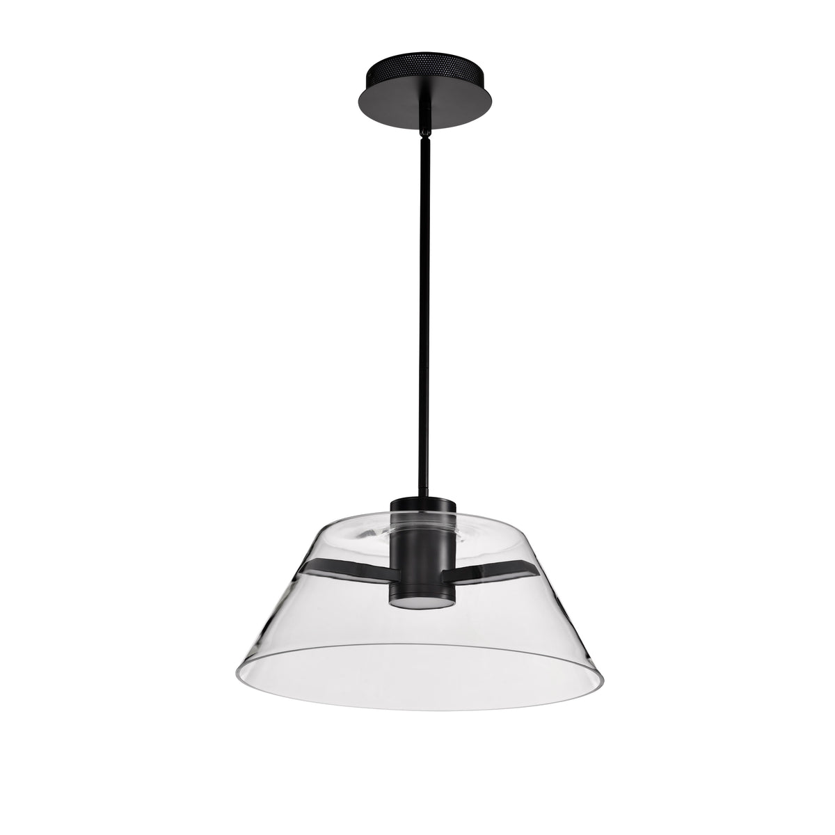 Edmond - 17 Inch LED Pendant - Matte Black with Clear Glass lighting product