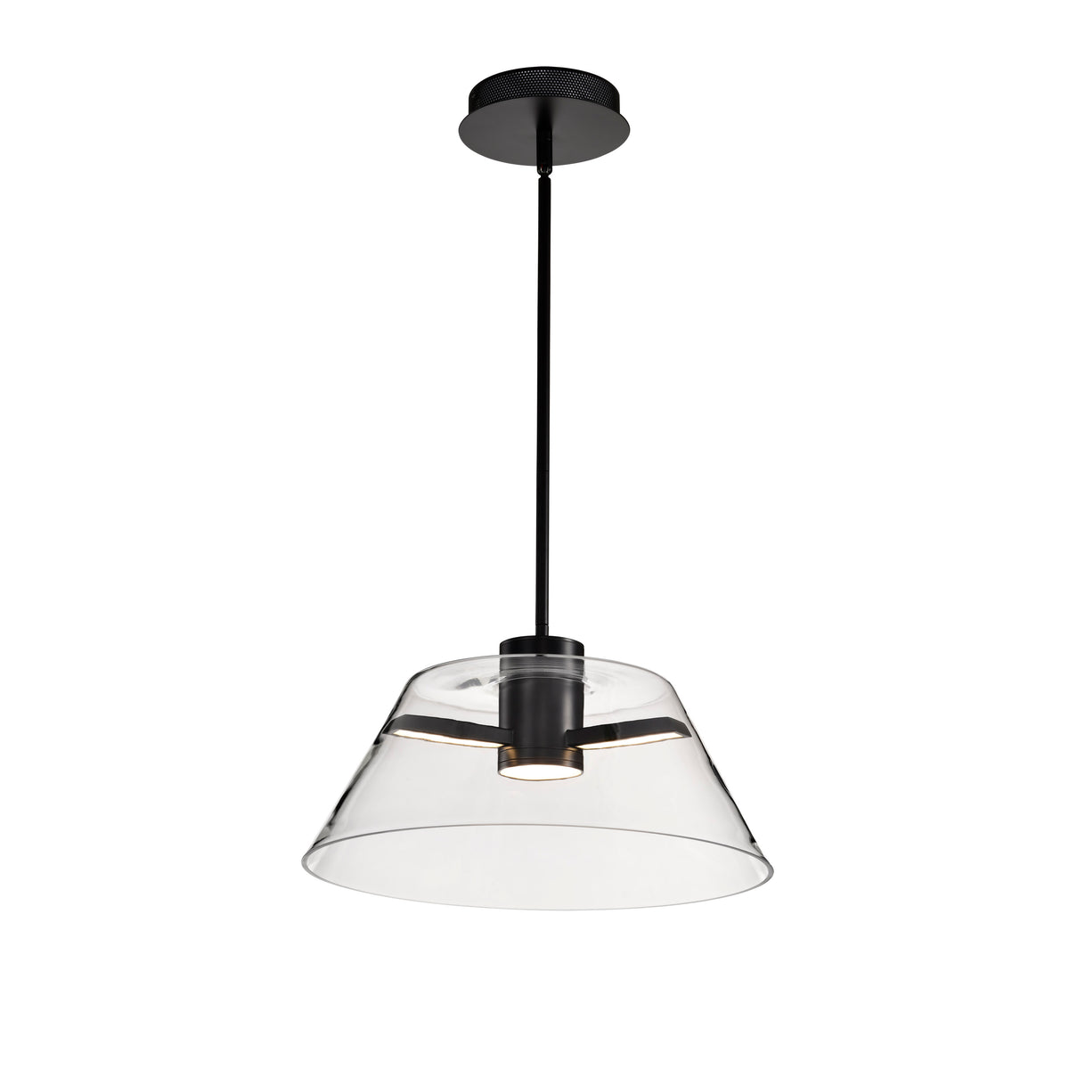 Edmond - 17 Inch LED Pendant - Matte Black with Clear Glass