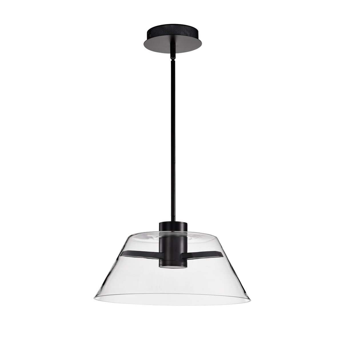 Edmond - 17 Inch LED Pendant - Matte Black with Clear Glass