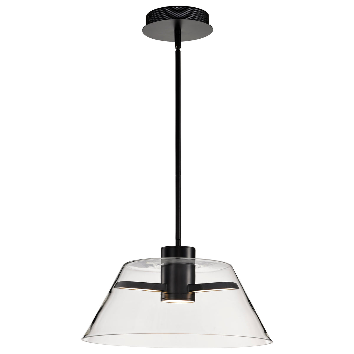 Edmond - 17 Inch LED Pendant - Matte Black with Clear Glass