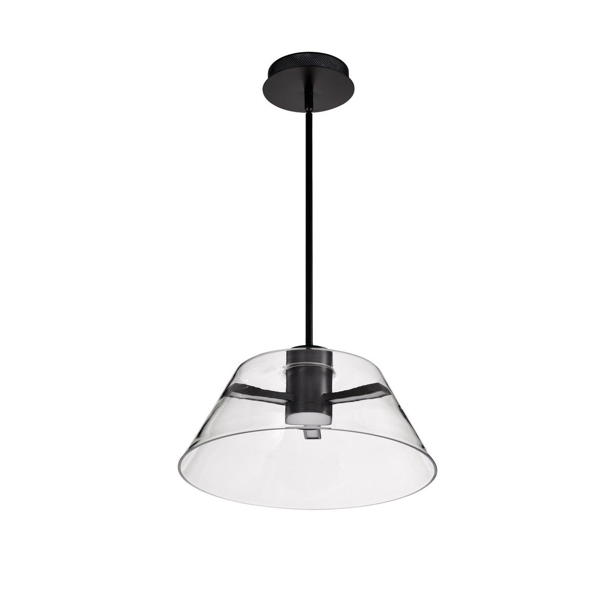 Edmond - 17 Inch LED Pendant - Matte Black with Clear Glass