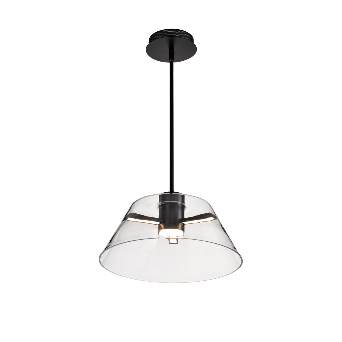 Edmond - 17 Inch LED Pendant - Matte Black with Clear Glass