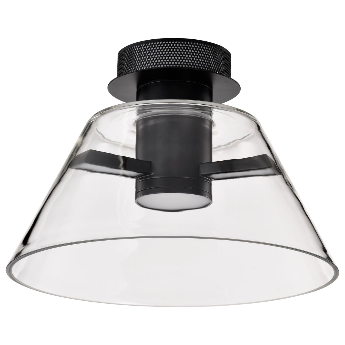 Edmond - 14 Inch LED Semi Flush - Matte Black with Clear Glass product image