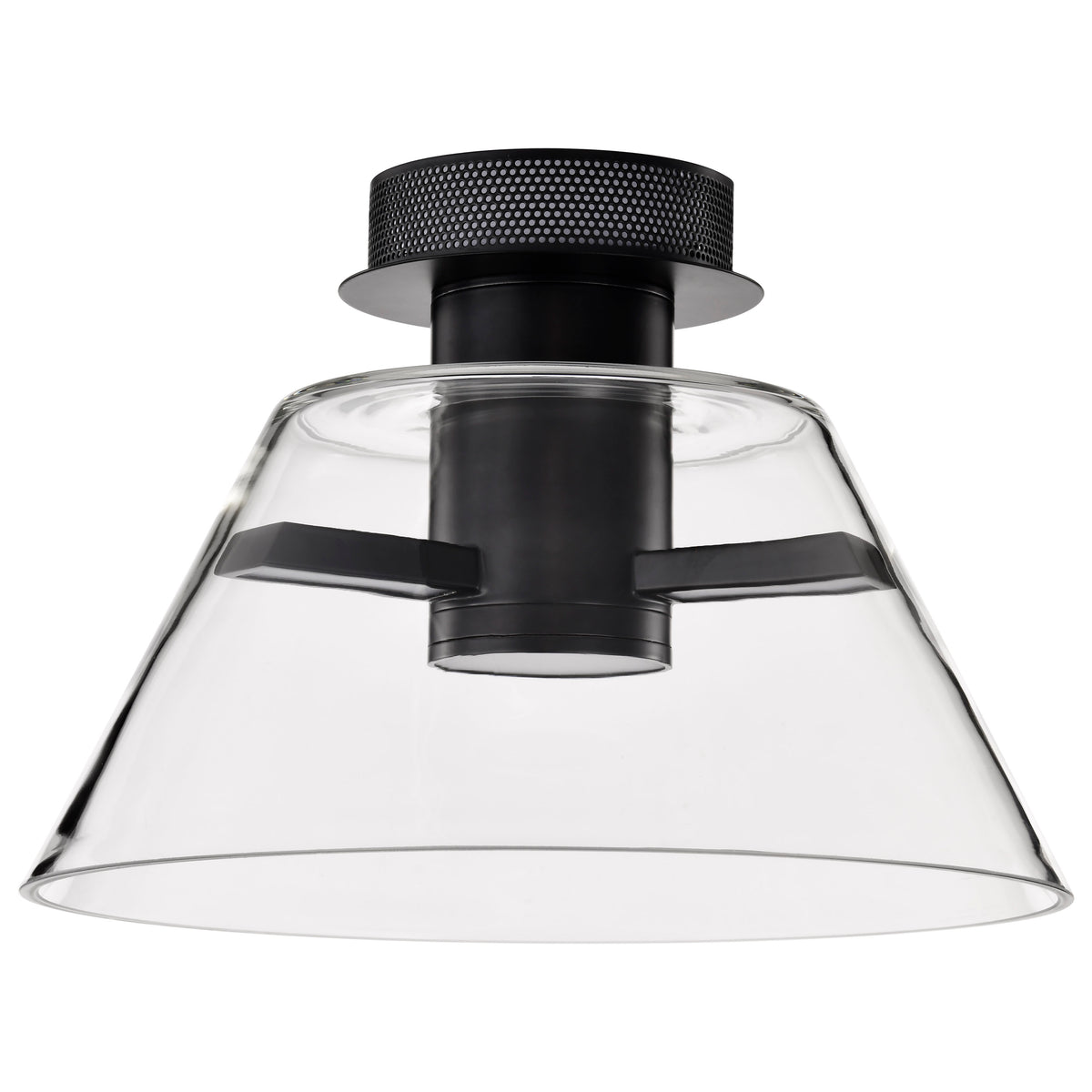 Edmond - 14 Inch LED Semi Flush - Matte Black with Clear Glass