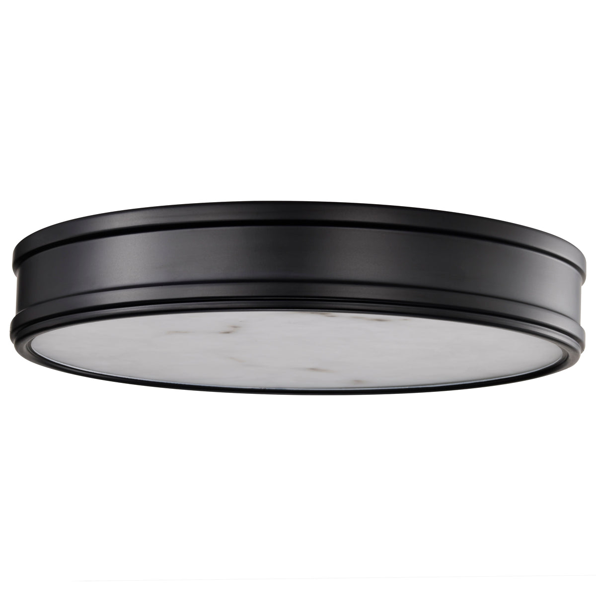 Kendall - 14 Inch LED Flush Mount - Matte Black with Alabaster Glass