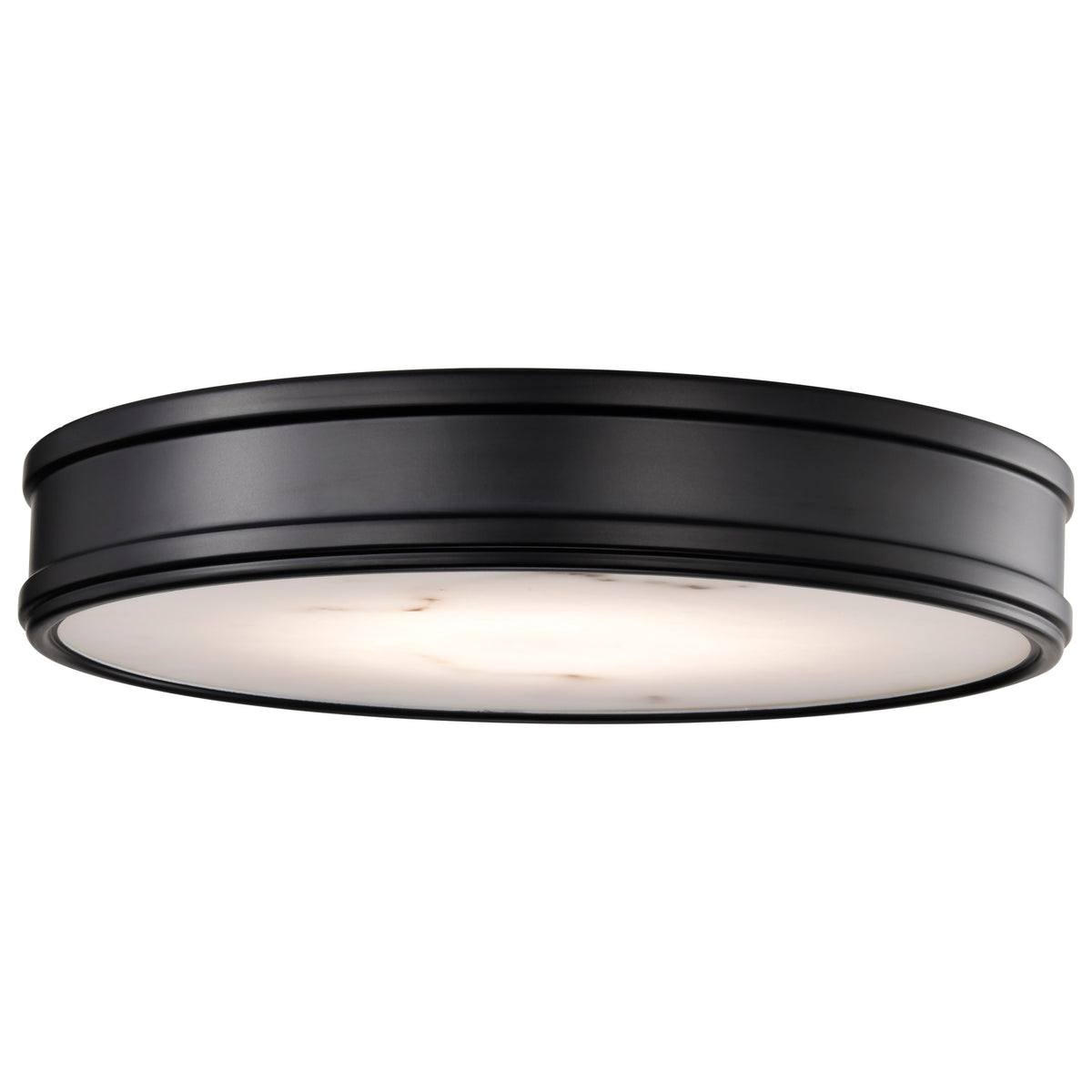 Kendall - 14 Inch LED Flush Mount - Matte Black with Alabaster Glass