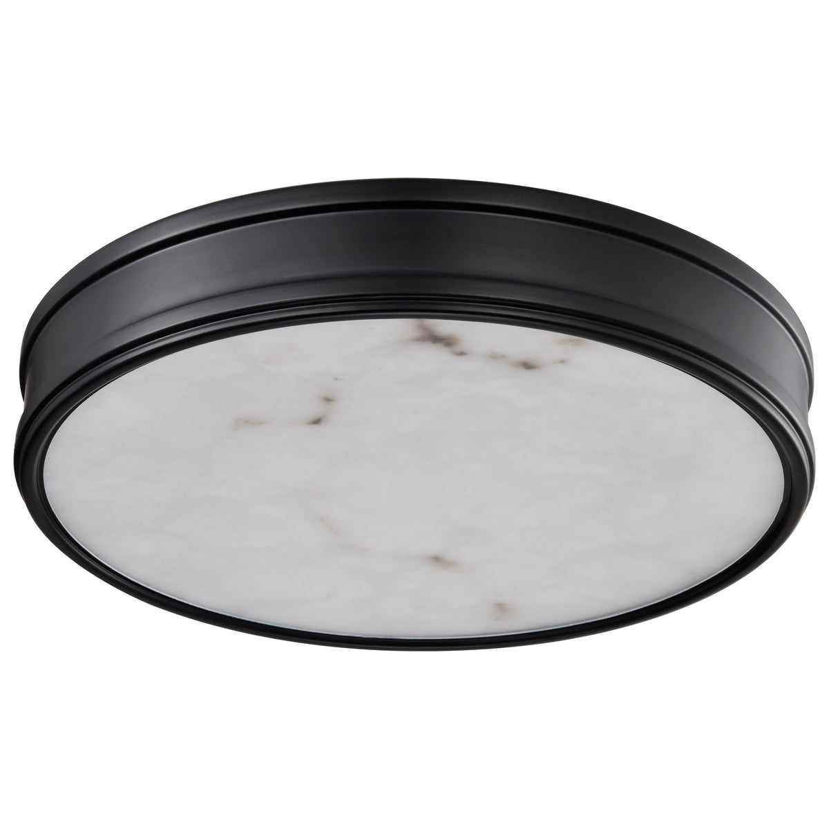 Kendall - 14 Inch LED Flush Mount - Matte Black with Alabaster Glass