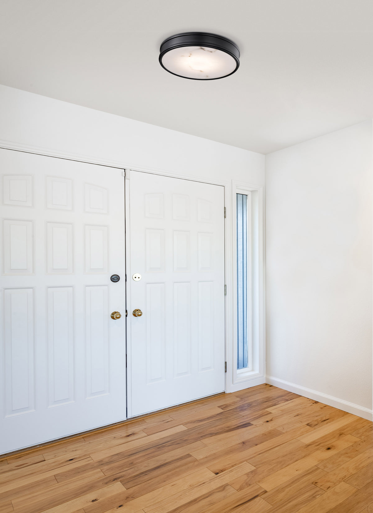 Kendall - 14 Inch LED Flush Mount - Matte Black with Alabaster Glass