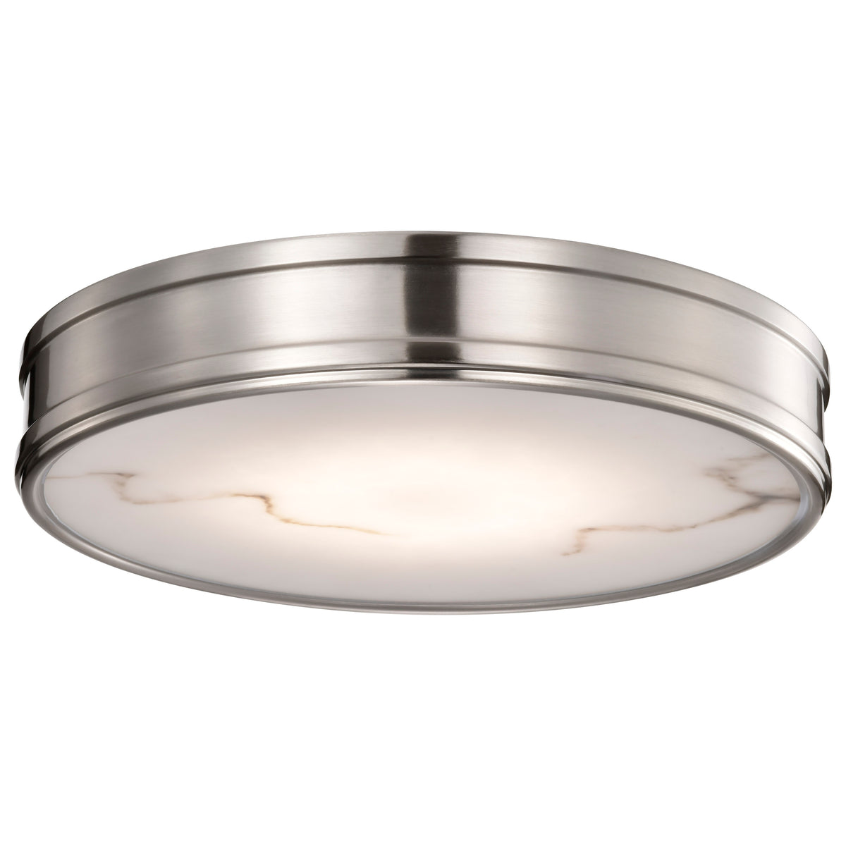 Kendall - 14 Inch LED Flush Mount - Brushed Nickel with Alabaster Glass