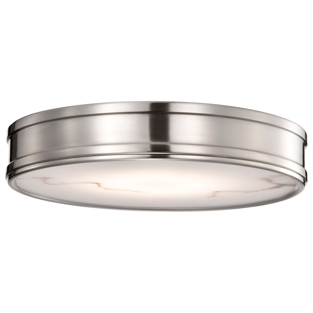 Kendall - 14 Inch LED Flush Mount - Brushed Nickel with Alabaster Glass