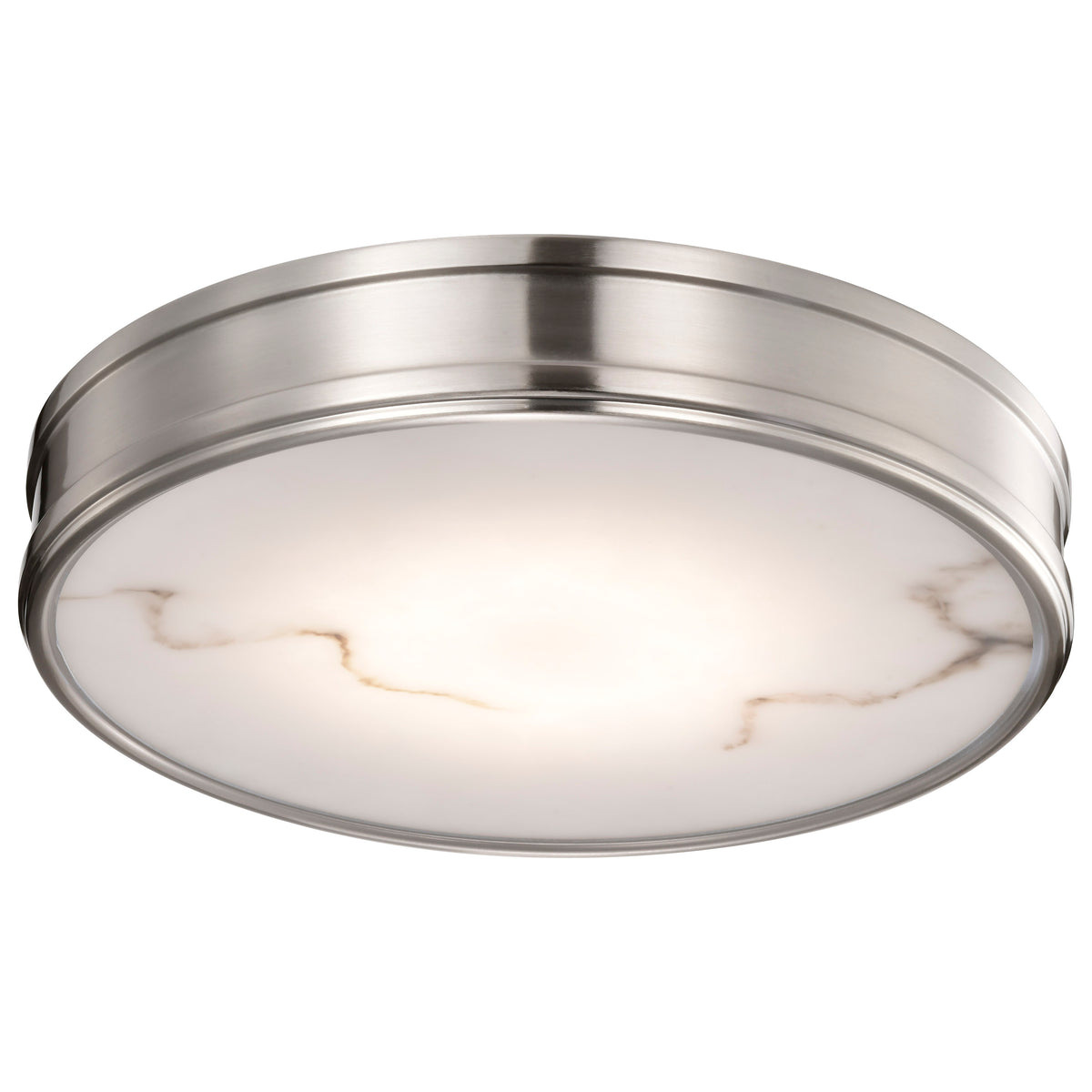 Kendall - 14 Inch LED Flush Mount - Brushed Nickel with Alabaster Glass