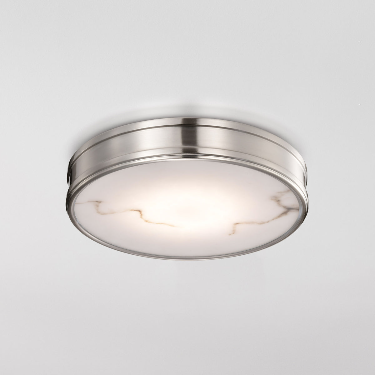 Kendall - 14 Inch LED Flush Mount - Brushed Nickel with Alabaster Glass