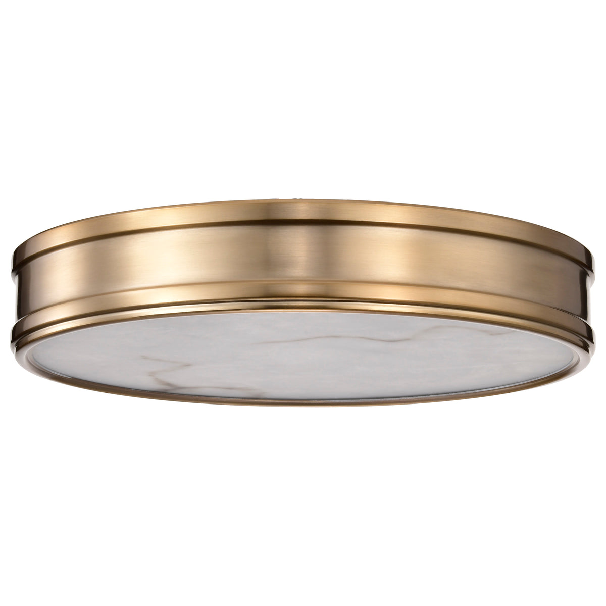 Kendall - 14 Inch LED Flush Mount - Burnished Brass with Alabaster Glass
