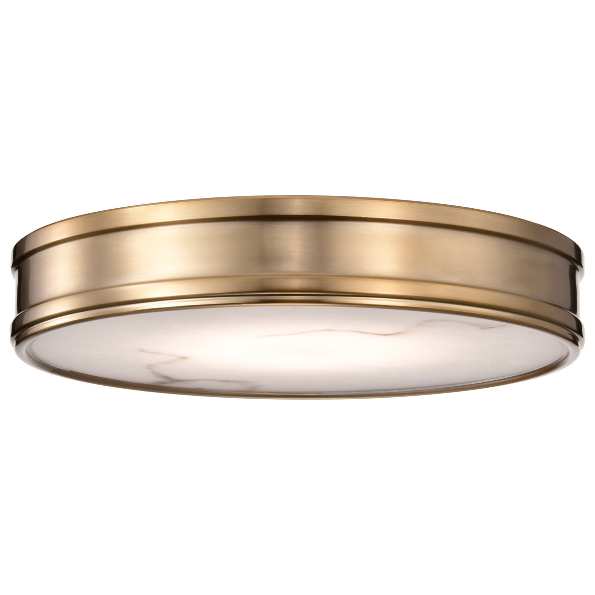 Kendall - 14 Inch LED Flush Mount - Burnished Brass with Alabaster Glass