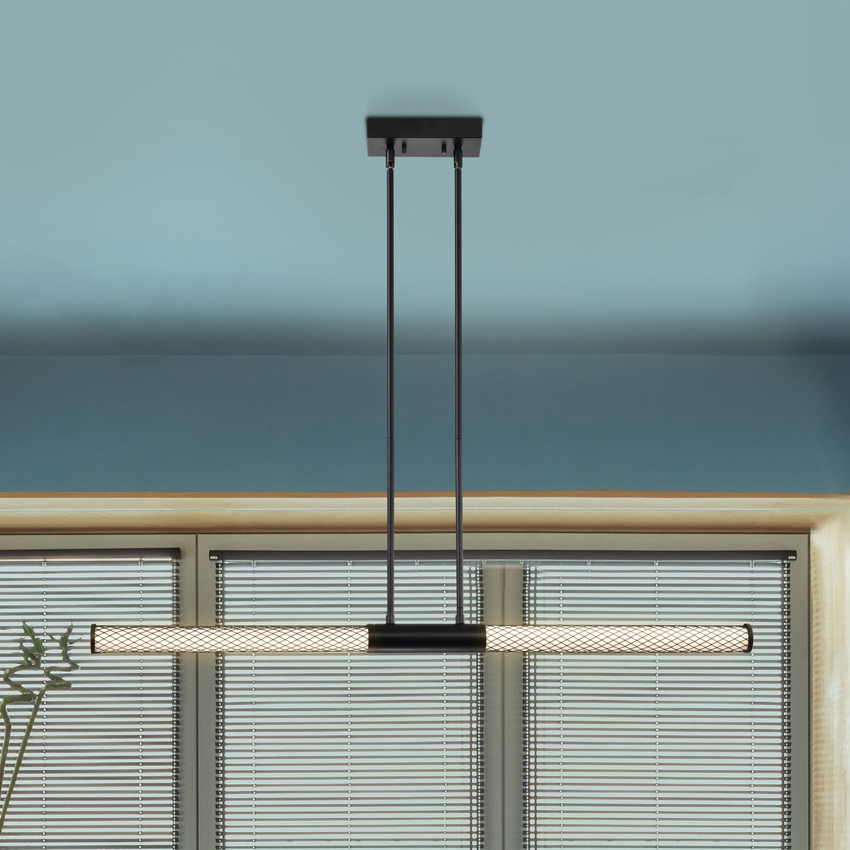 Kingsport - 44 Inch LED Island Pendant - Matte Black - Acrylic Lens