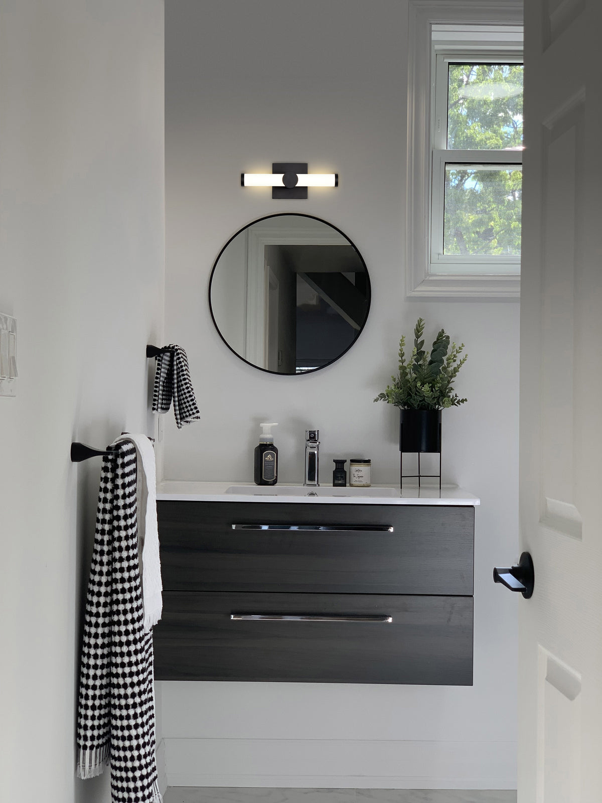 Bowman - 12 Inch LED Vanity - Matte Black - Acrylic Lens
