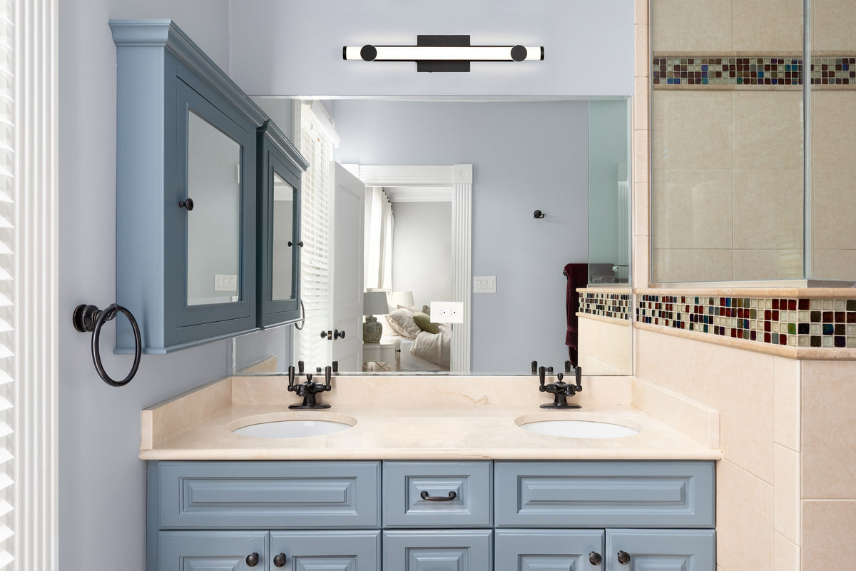 Bowman - 24 Inch LED Vanity - Matte Black - Acrylic Lens