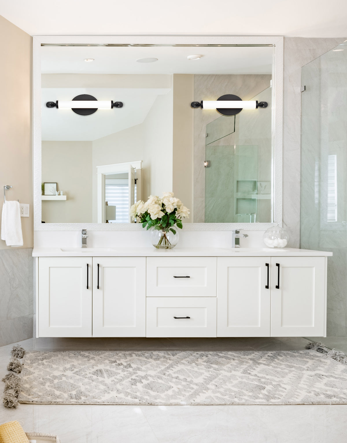 Edgeworth - 16 Inch LED Vanity - Matte Black - Acrylic Lens