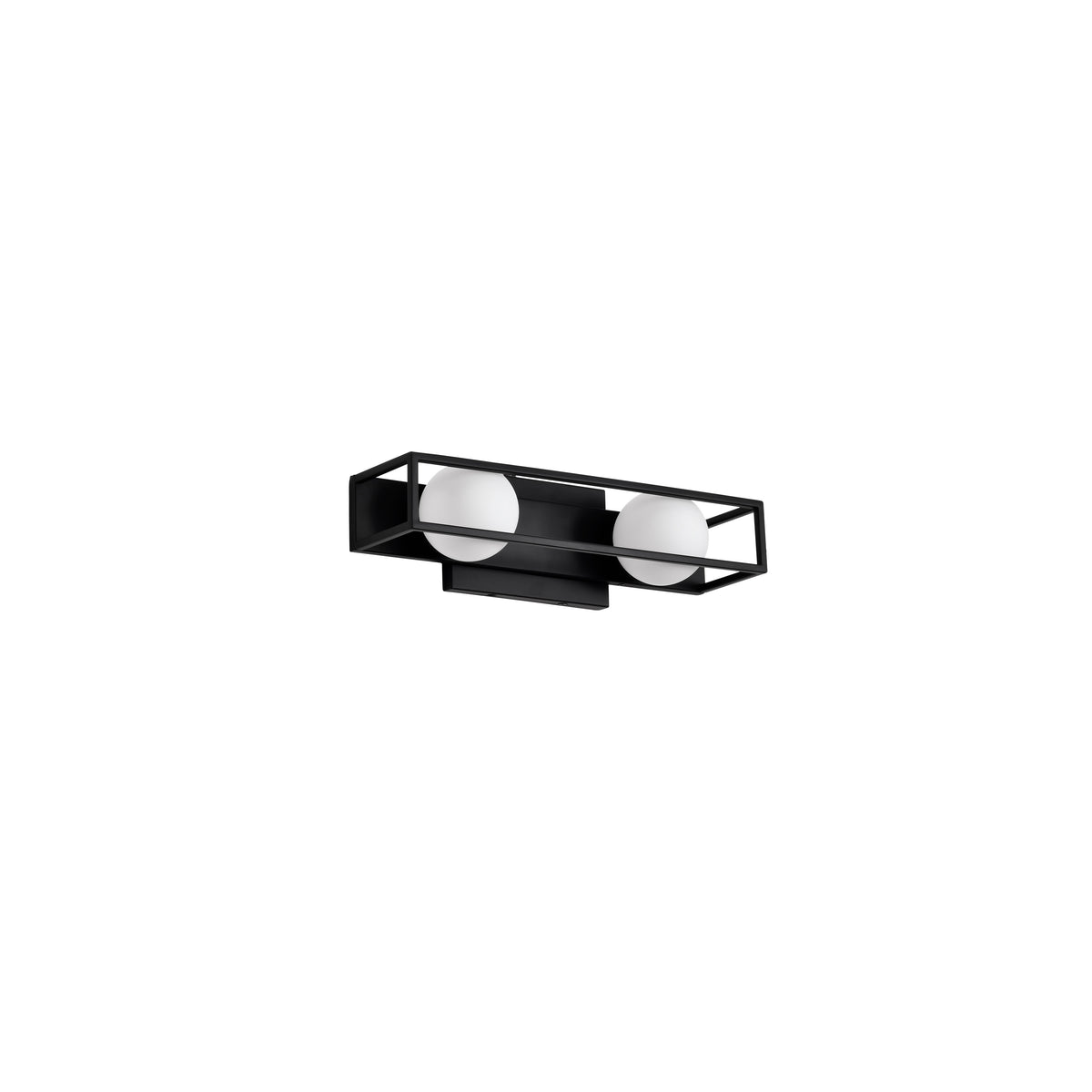 Jenkins - 16 Inch 2 Light LED Vanity - Matte Black with Frosted Glass lighting product