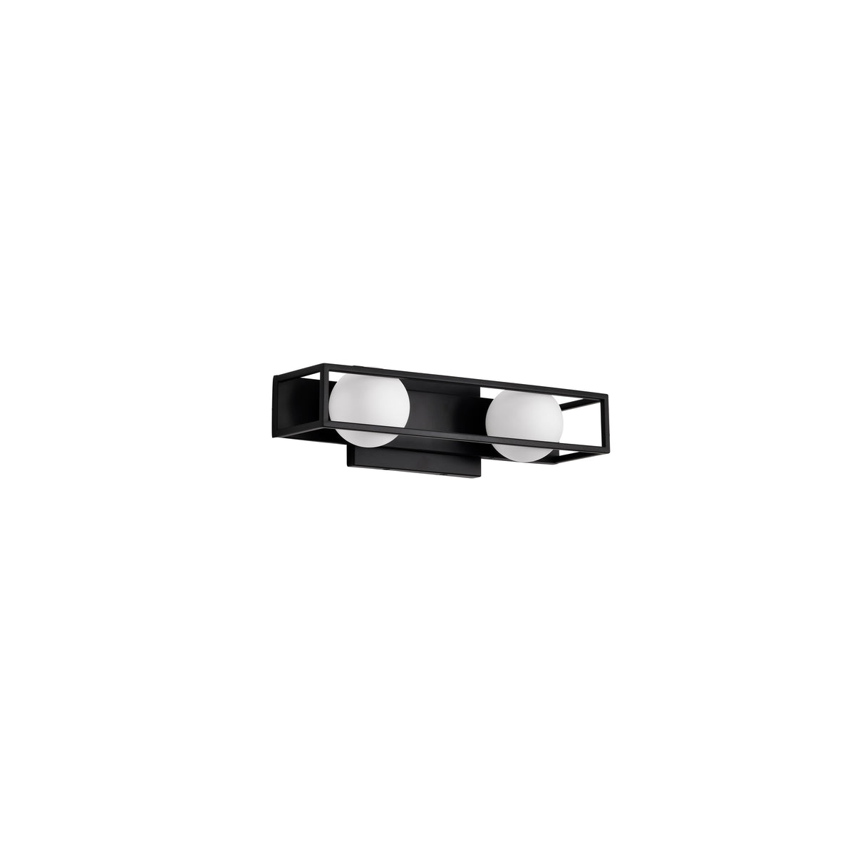 Jenkins - 16 Inch 2 Light LED Vanity - Matte Black with Frosted Glass