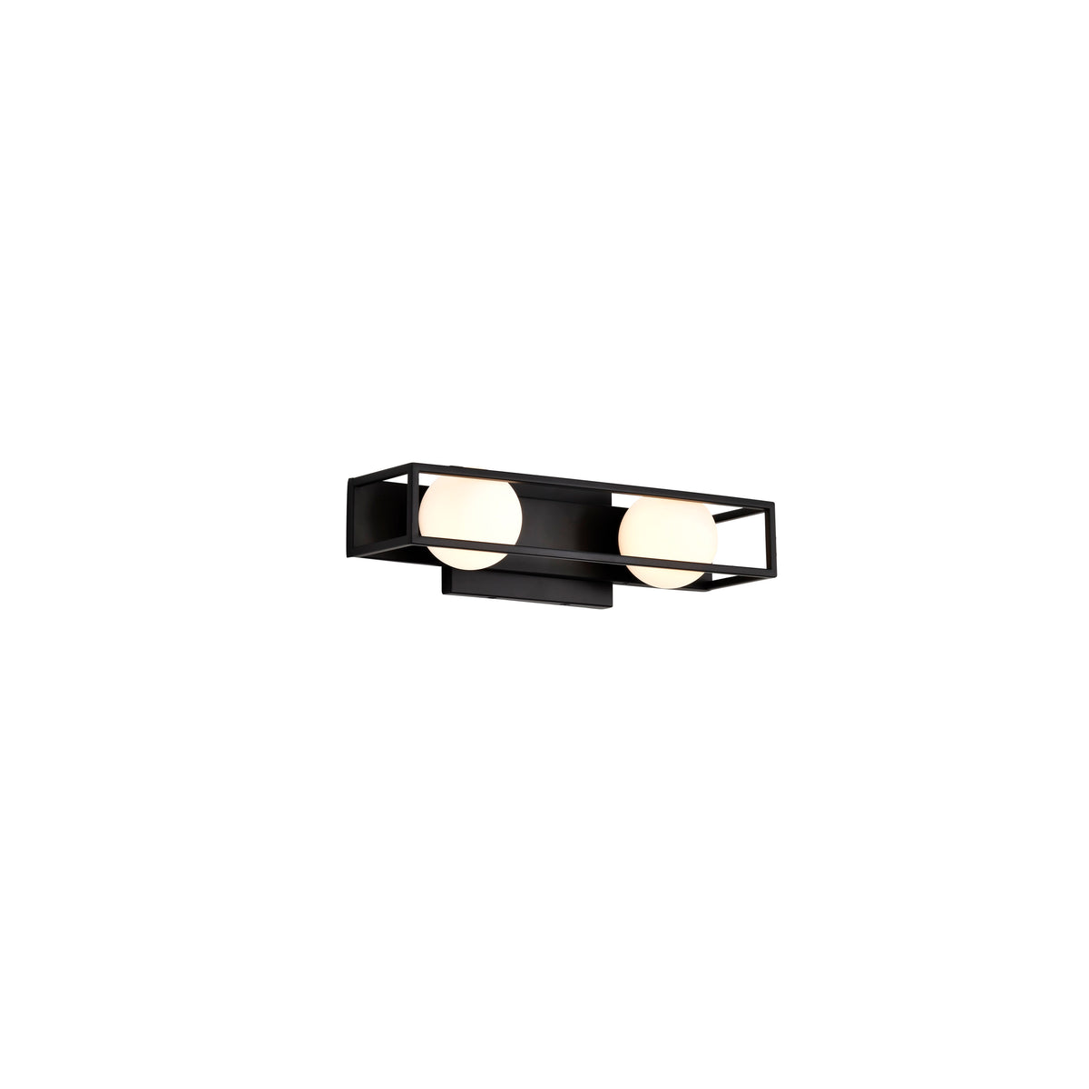 Jenkins - 16 Inch 2 Light LED Vanity - Matte Black with Frosted Glass