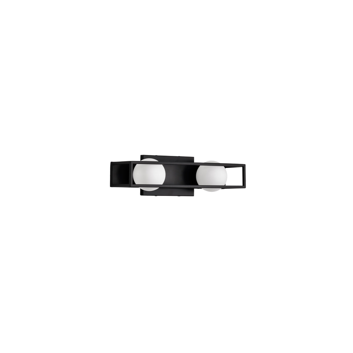 Jenkins - 16 Inch 2 Light LED Vanity - Matte Black with Frosted Glass