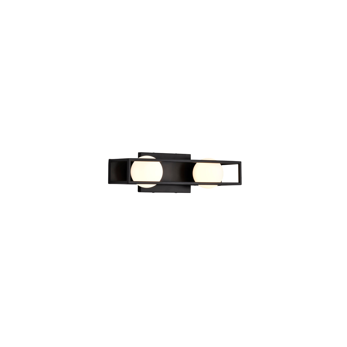 Jenkins - 16 Inch 2 Light LED Vanity - Matte Black with Frosted Glass