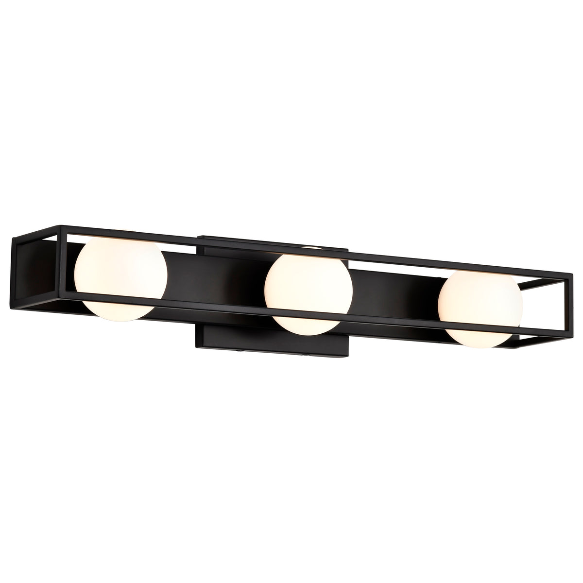 Jenkins - 24 Inch 3 Light LED Vanity - Matte Black with Frosted Glass