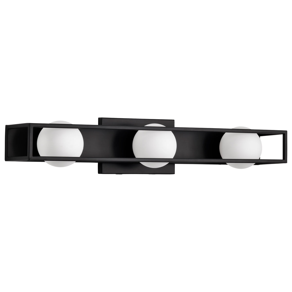 Jenkins - 24 Inch 3 Light LED Vanity - Matte Black with Frosted Glass
