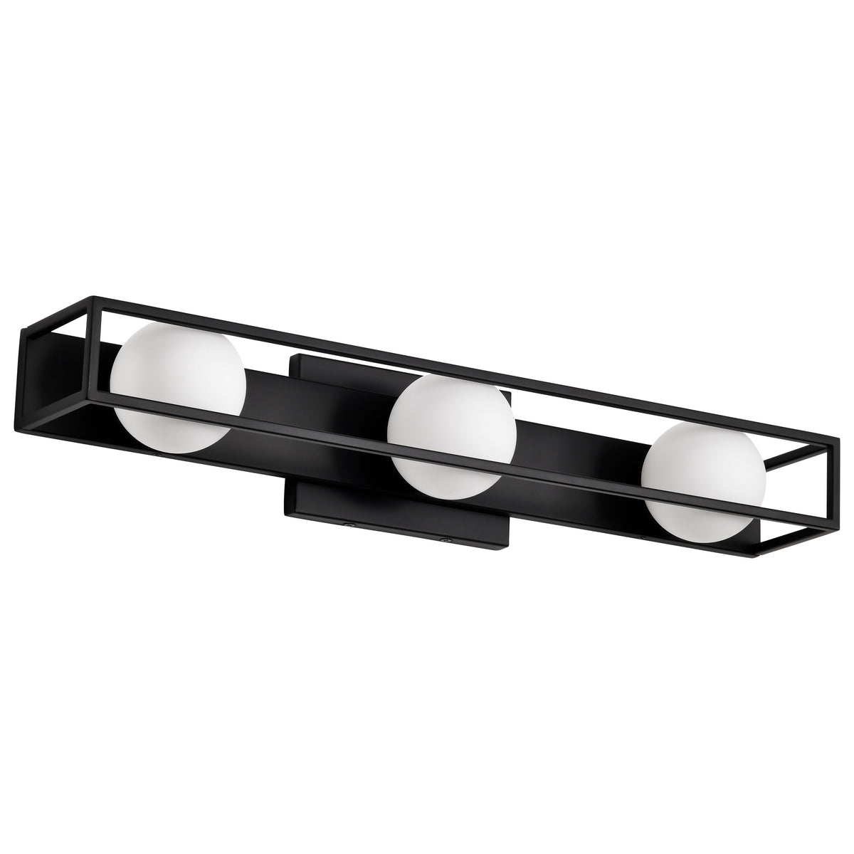 Jenkins - 24 Inch 3 Light LED Vanity - Matte Black with Frosted Glass