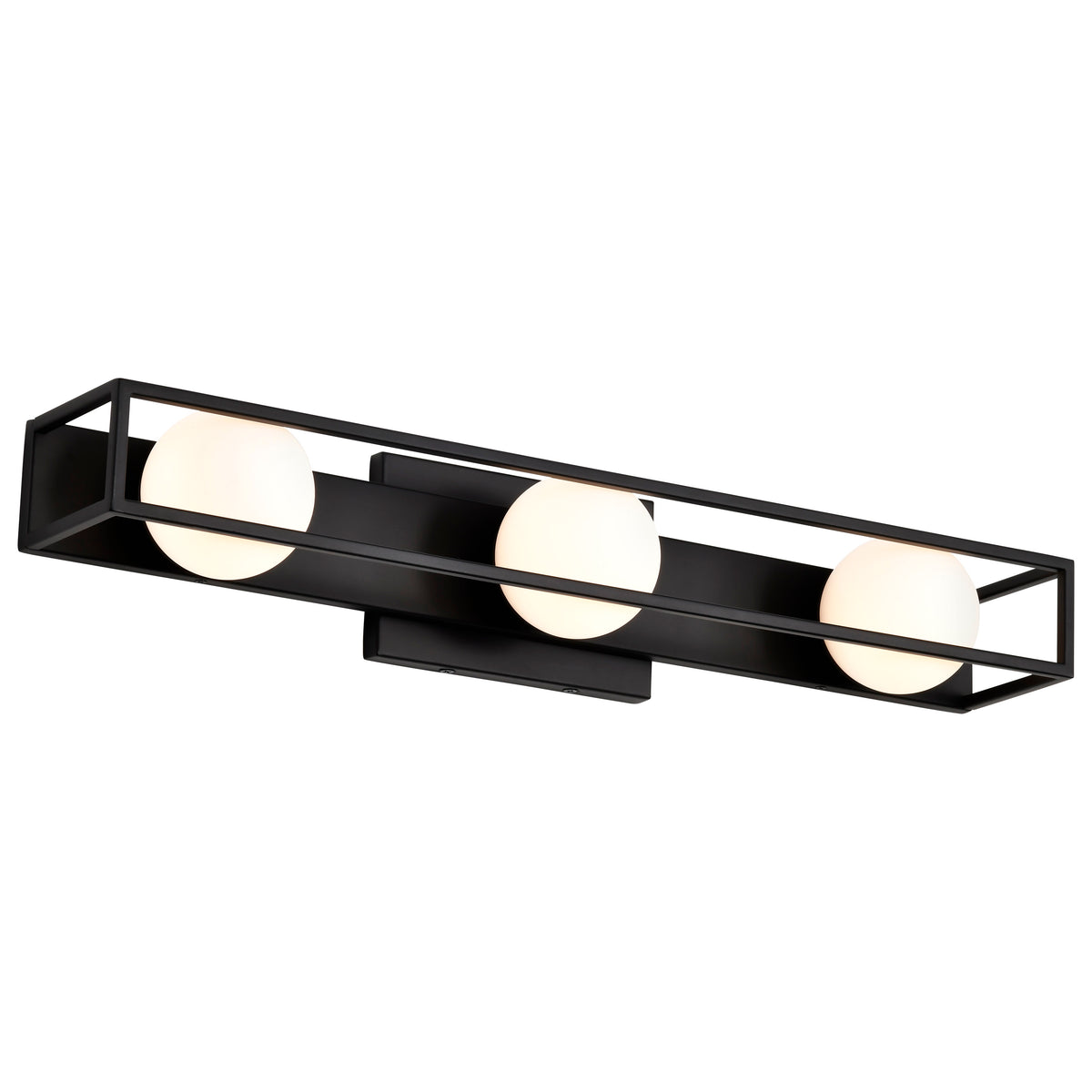 Jenkins - 24 Inch 3 Light LED Vanity - Matte Black with Frosted Glass