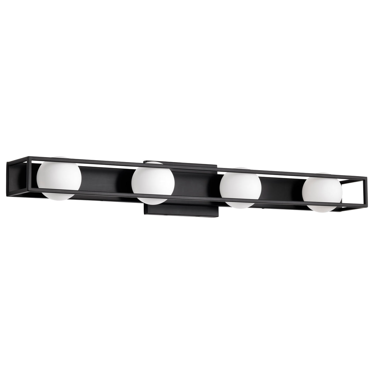 Jenkins - 32 Inch 4 Light LED Vanity - Matte Black with Frosted Glass