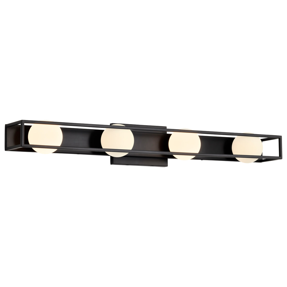 Jenkins - 32 Inch 4 Light LED Vanity - Matte Black with Frosted Glass