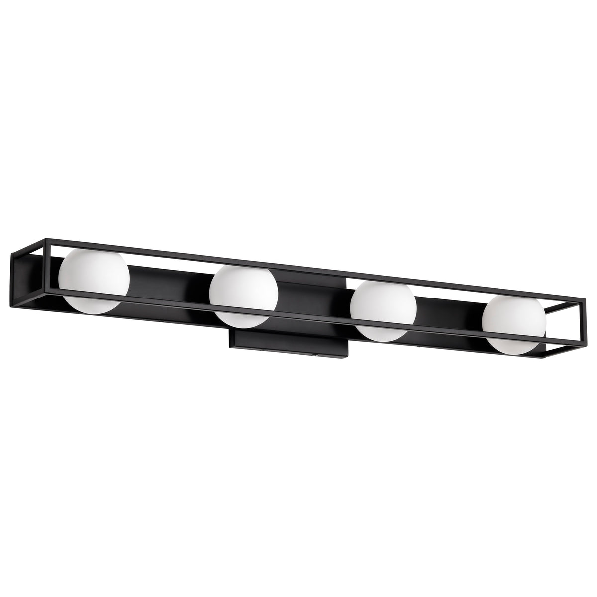 Jenkins - 32 Inch 4 Light LED Vanity - Matte Black with Frosted Glass