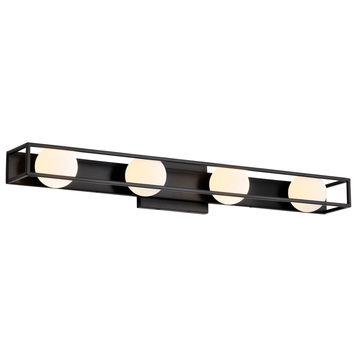Jenkins - 32 Inch 4 Light LED Vanity - Matte Black with Frosted Glass