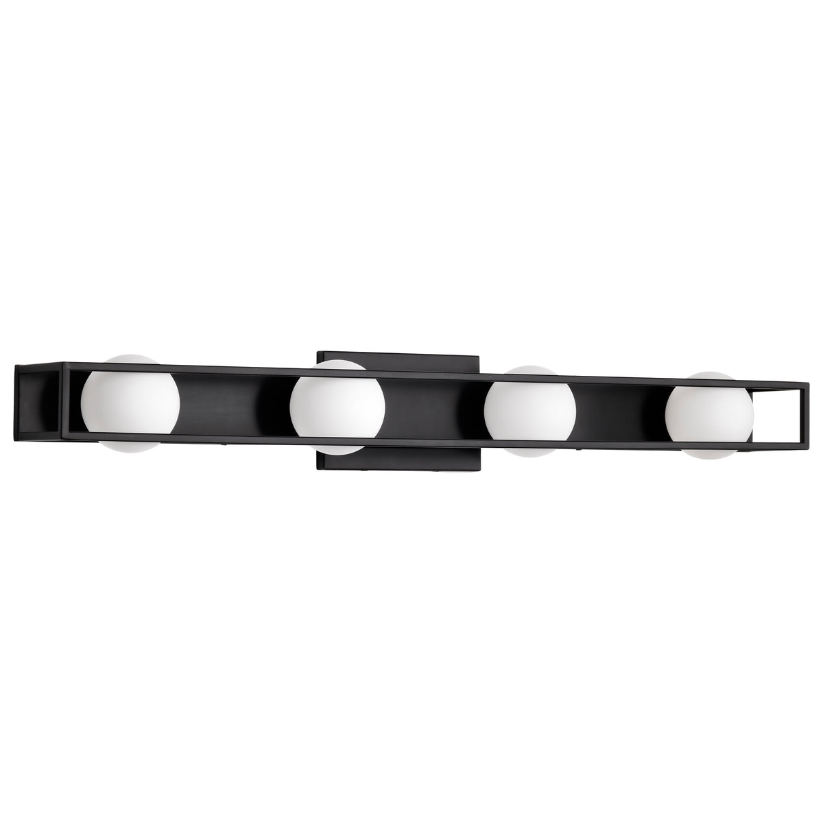 Jenkins - 32 Inch 4 Light LED Vanity - Matte Black with Frosted Glass