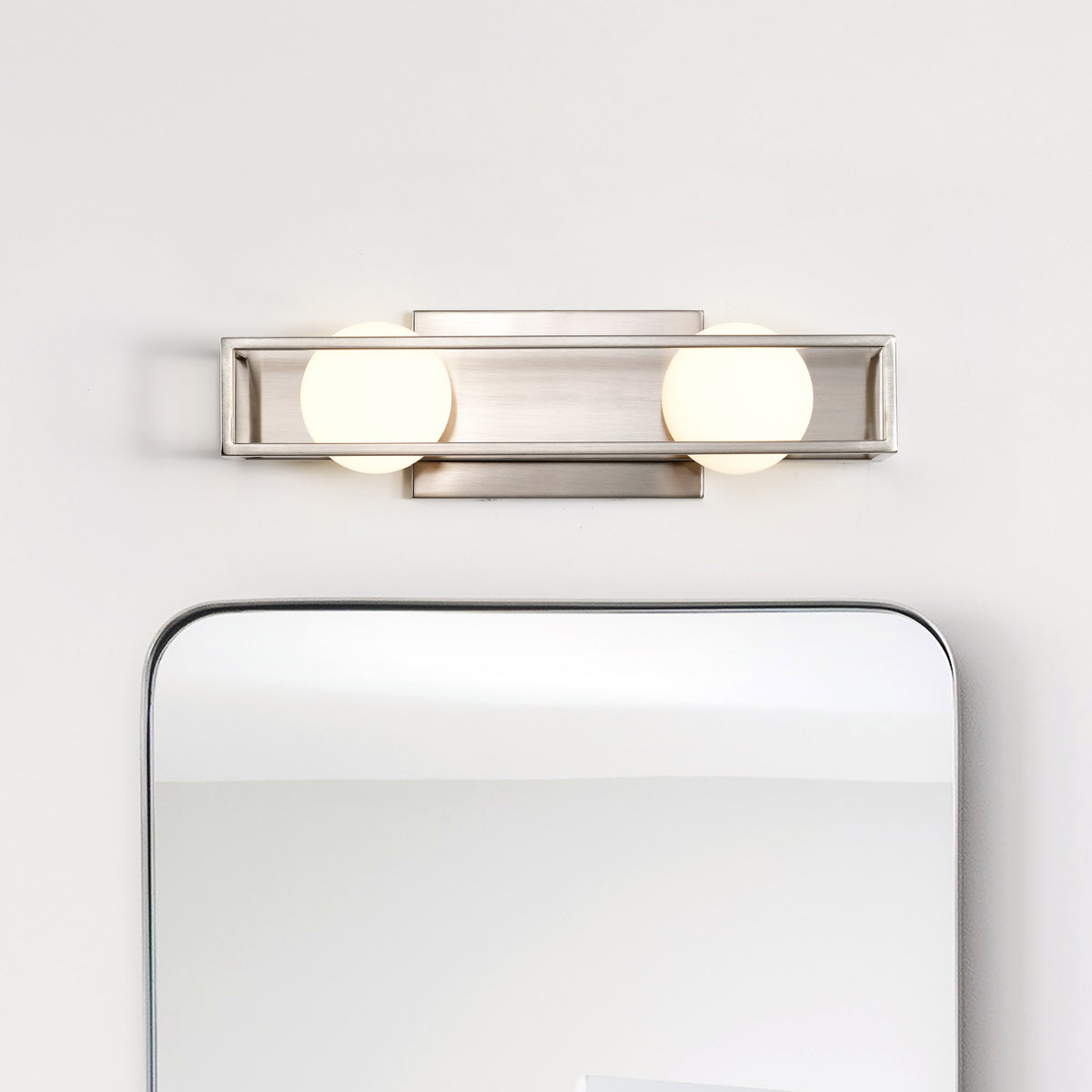 Jenkins - 16 Inch 2 Light LED Vanity - Brushed Nickel with Frosted Glass