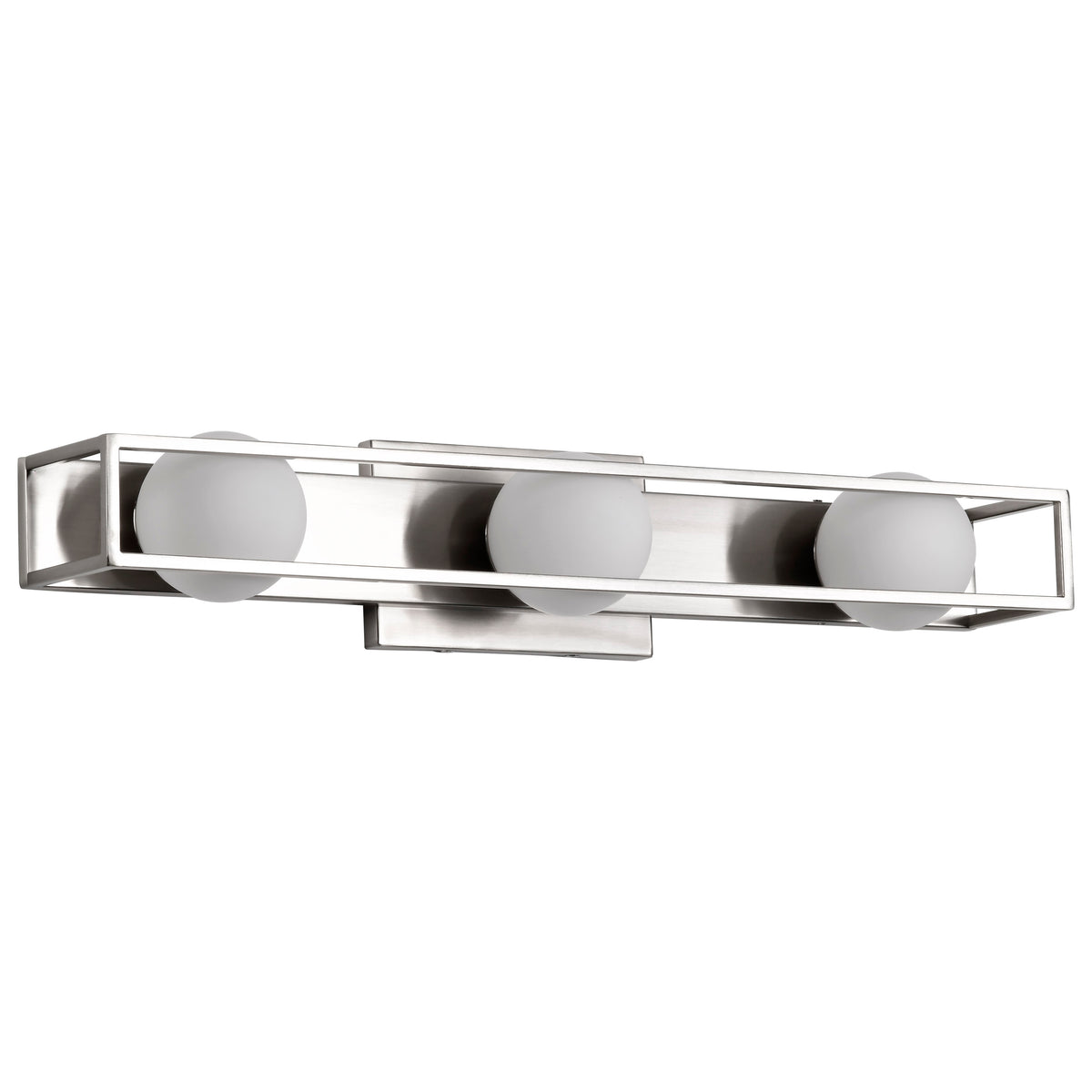 Jenkins - 24 Inch 3 Light LED Vanity - Brushed Nickel with Frosted Glass bulb or fixture view