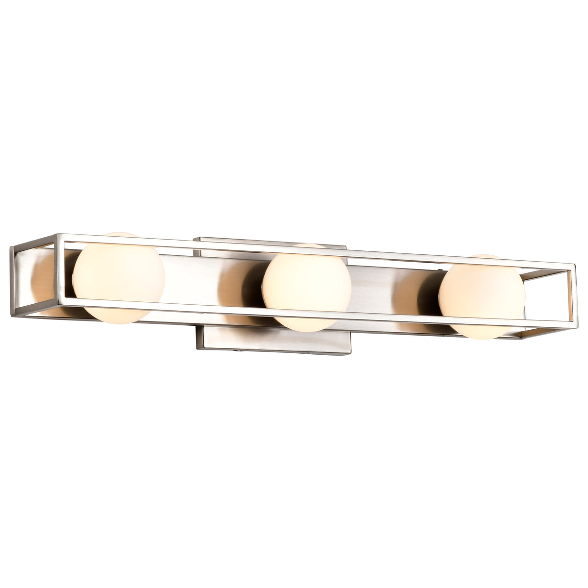 Jenkins - 24 Inch 3 Light LED Vanity - Brushed Nickel with Frosted Glass
