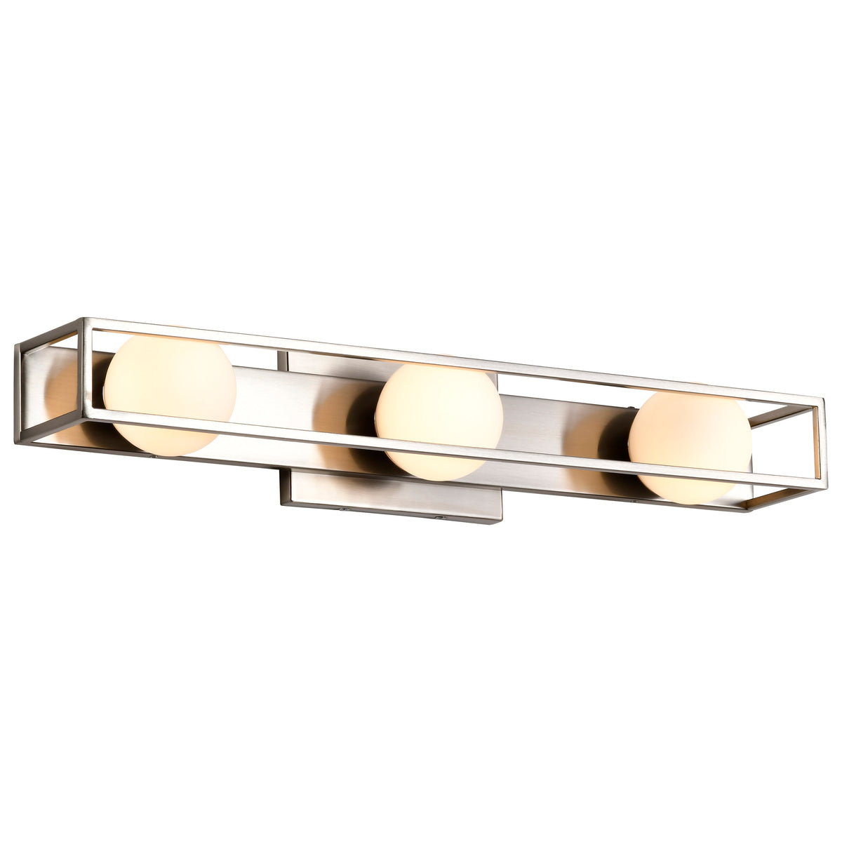 Jenkins - 24 Inch 3 Light LED Vanity - Brushed Nickel with Frosted Glass