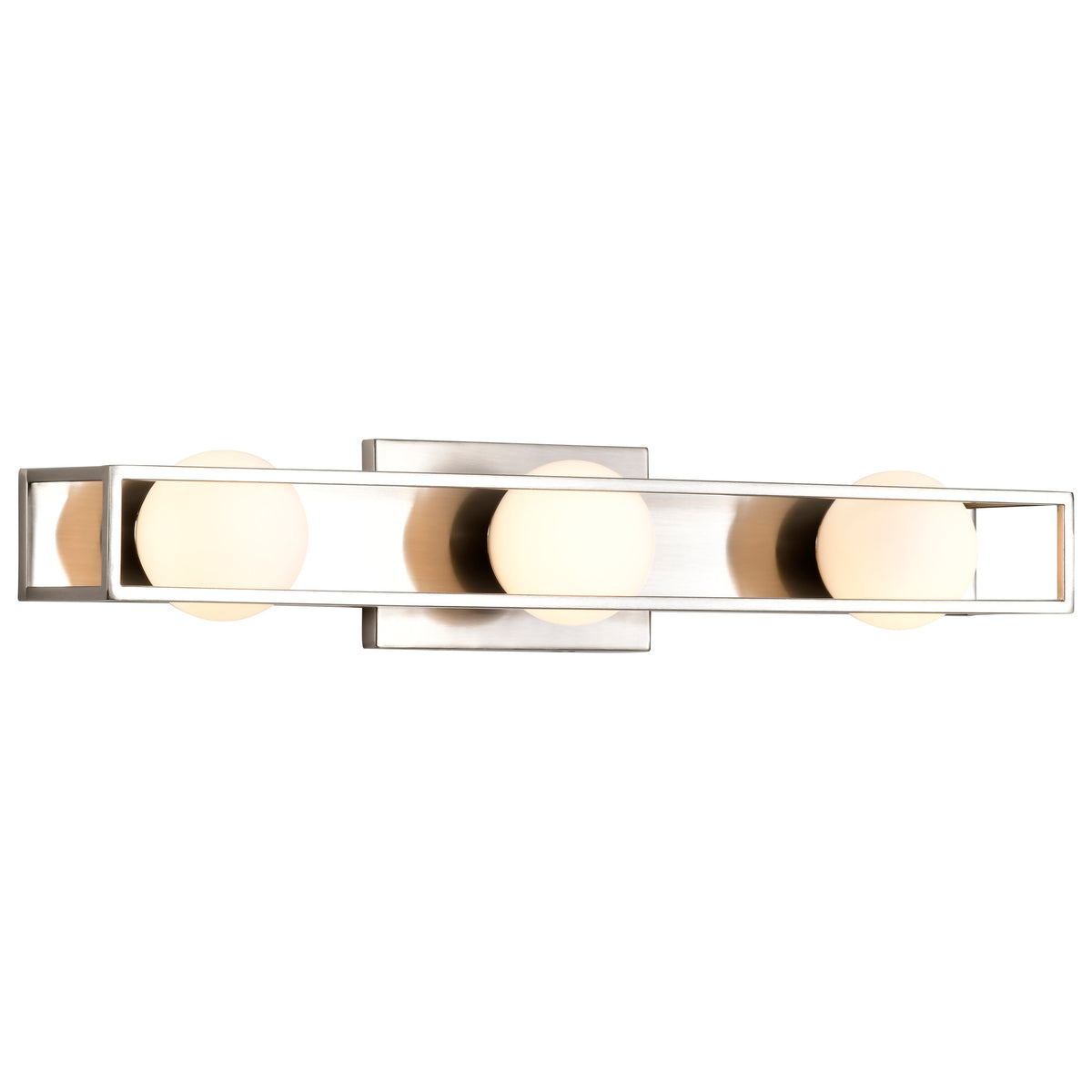 Jenkins - 24 Inch 3 Light LED Vanity - Brushed Nickel with Frosted Glass