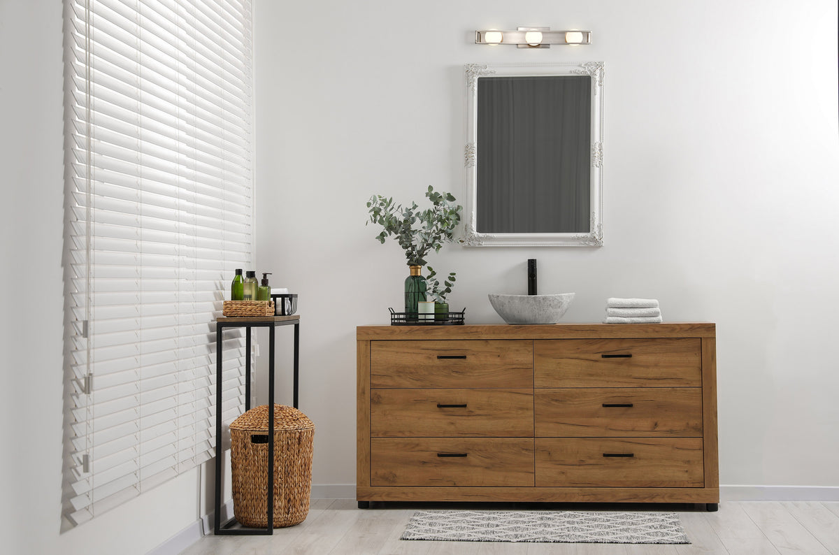 Jenkins - 24 Inch 3 Light LED Vanity - Brushed Nickel with Frosted Glass