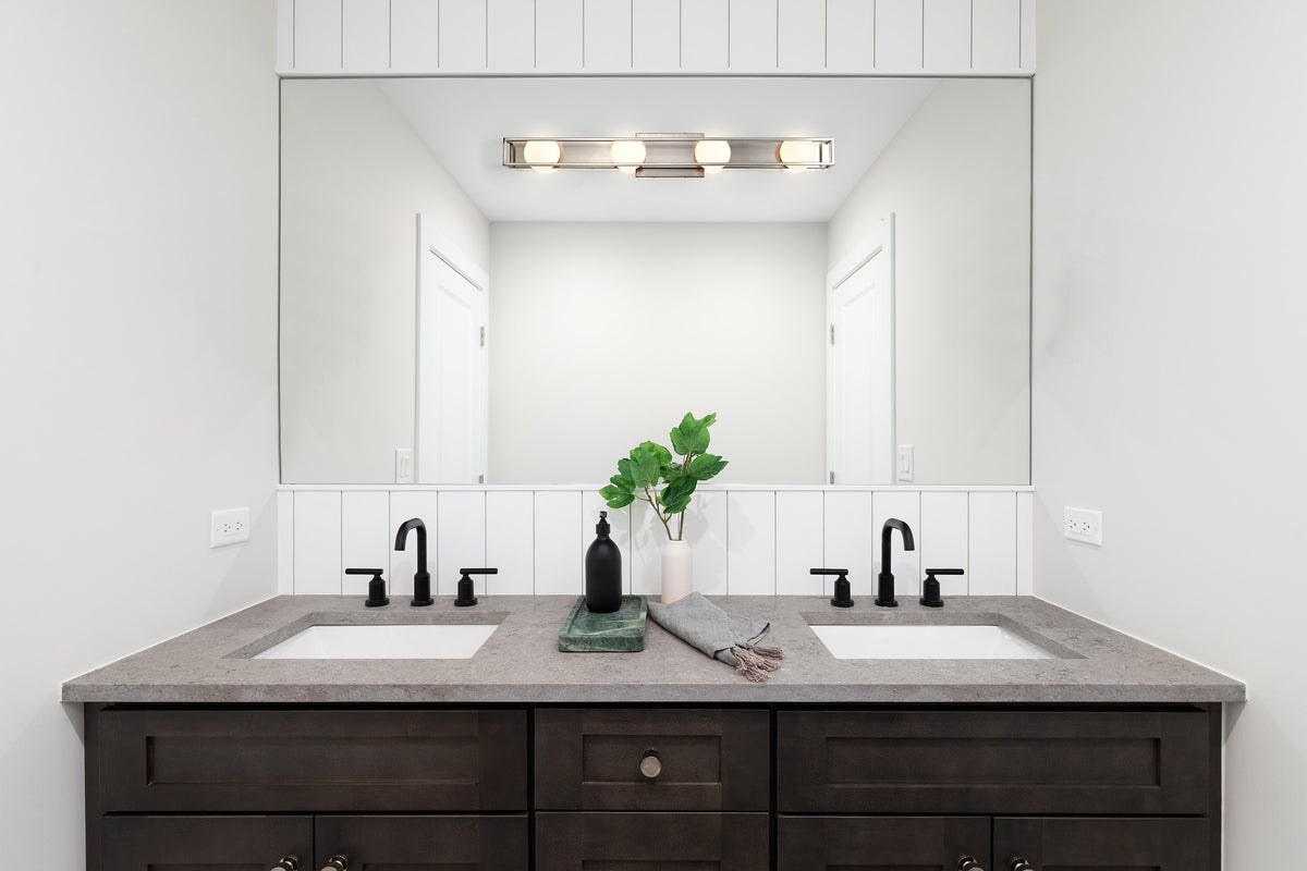 Jenkins - 32 Inch 4 Light LED Vanity - Brushed Nickel with Frosted Glass