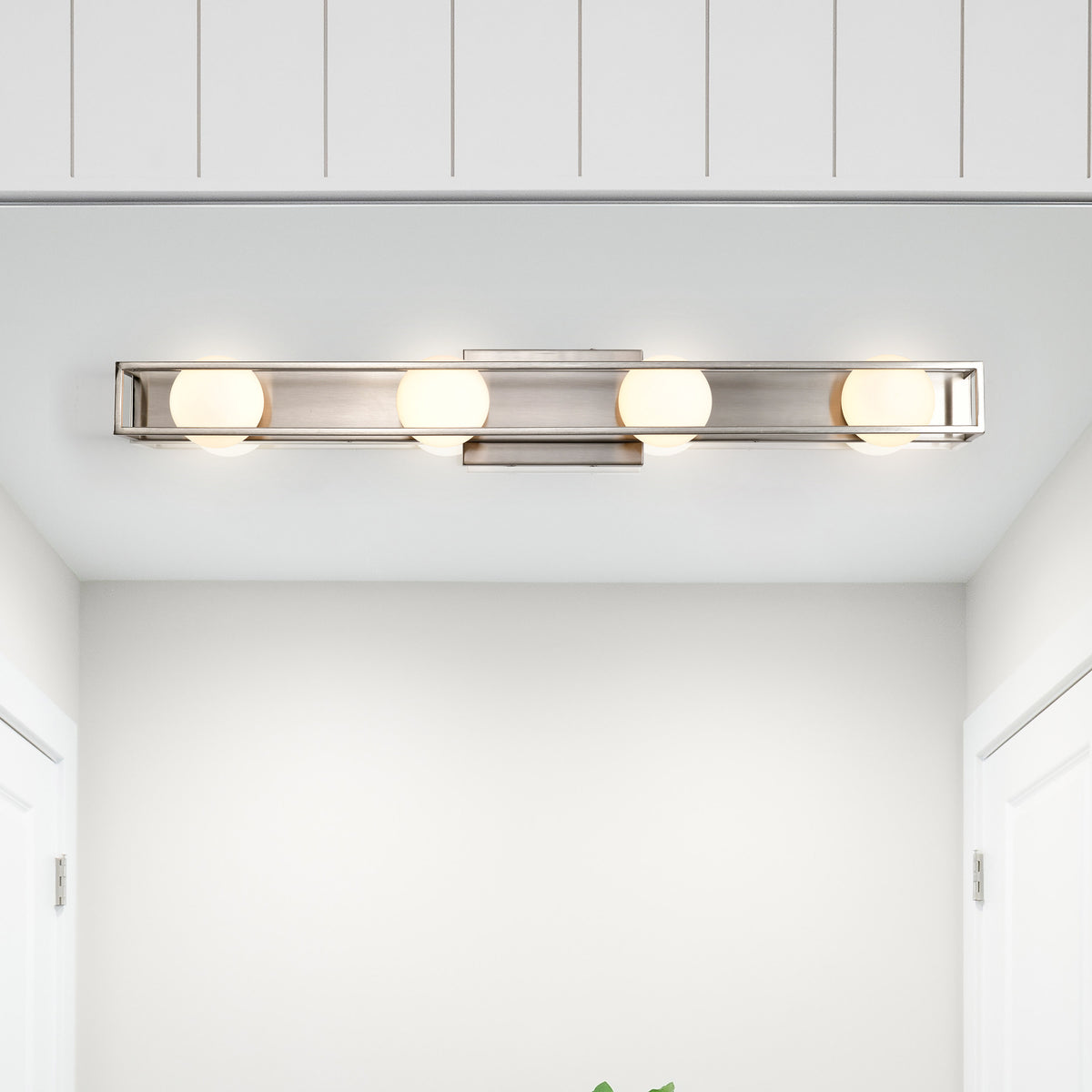 Jenkins - 32 Inch 4 Light LED Vanity - Brushed Nickel with Frosted Glass